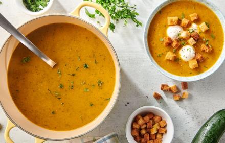 vegetable & goat cheese soup