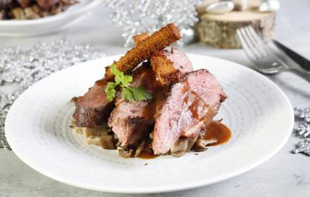 Magrets de canard sauce au pain d'épices et pleurotes
