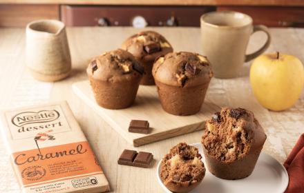 Muffins pommes et chocolat caramel