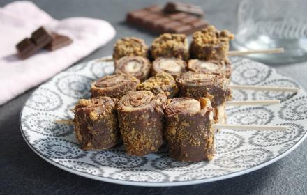 Brochettes de crêpes chocolat praliné speculoos