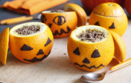 Mousse au chocolat d’Halloween à l'orange