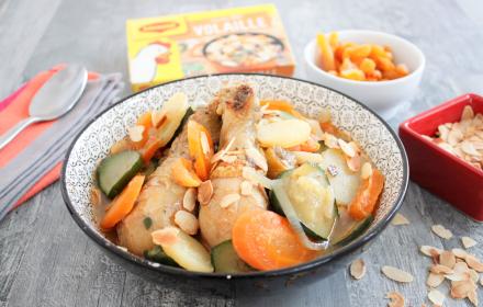 Tajine de poulet abricots et amandes