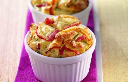 Petits soufflés aux allumettes et légumes