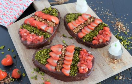 Oeufs moelleux chocolat fraises