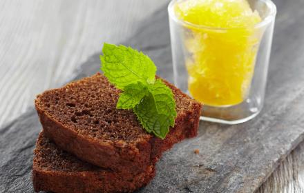 Moëlleux au chocolat au lait et granité d'orange