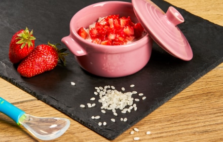Recette riz au lait à la fraise pour bébé