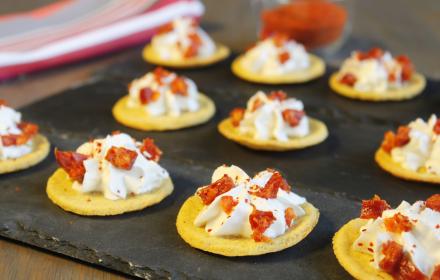 Mini tacos chantilly au chèvre et chorizo