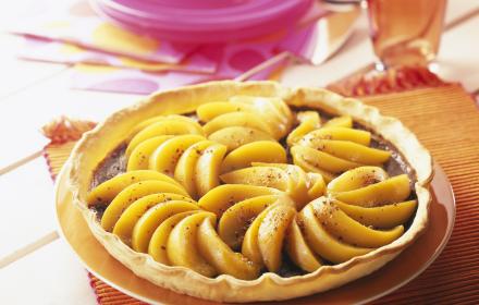 Tarte pralinée aux pêches