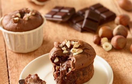 Fondant au chocolat et noisettes sans lactose