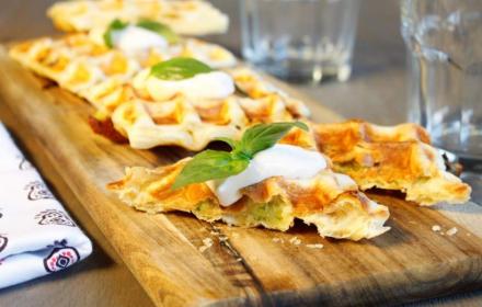 Gaufres courgettes mozzarella mascarpone à l'italienne