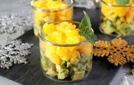 Verrine d'avocat à l'Arome et granité de clémentines