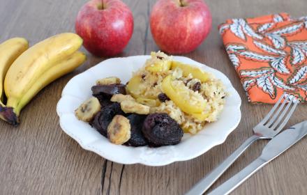 Riz à l'antillaise et boudin noir