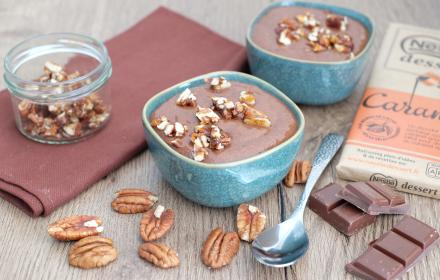 Mousse au chocolat caramel et nougatine
