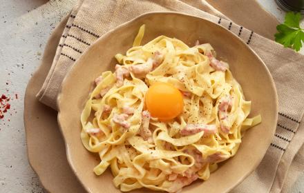 Tagliatelles à la carbonara