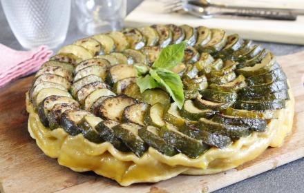 Tatin de courgettes et mozzarella