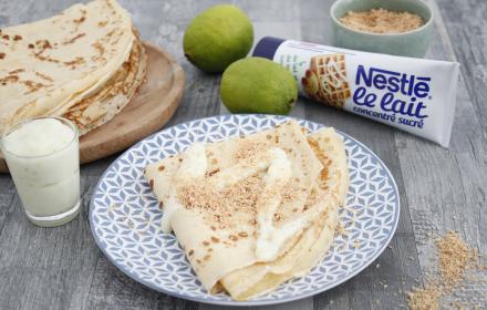 Crêpes au citron et pépites de noix de coco