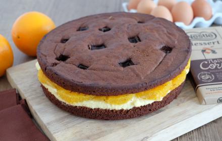 Moelleux au chocolat et creme à l'orange