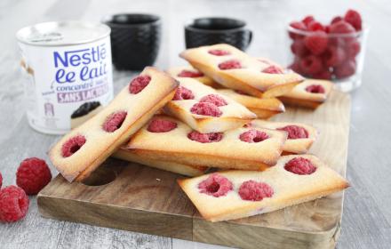 Financiers framboises sans lactose