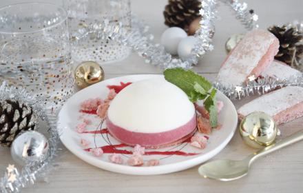 Glace amande et framboises au lait concentré sucré