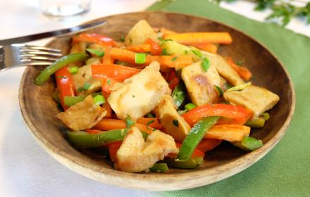 Wok végétarien aux émincés de soja