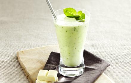Milk shake poire chocolat blanc basilic