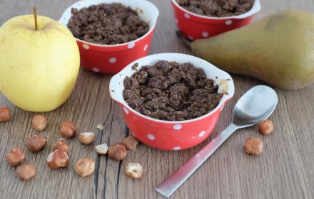 Crumble pomme poire noisettes Ricoré