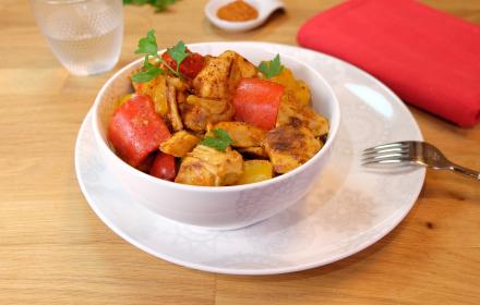 Faux poulet basquaise végétarien