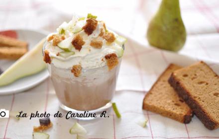 Chococino chantilly a la poire et pain d'epices